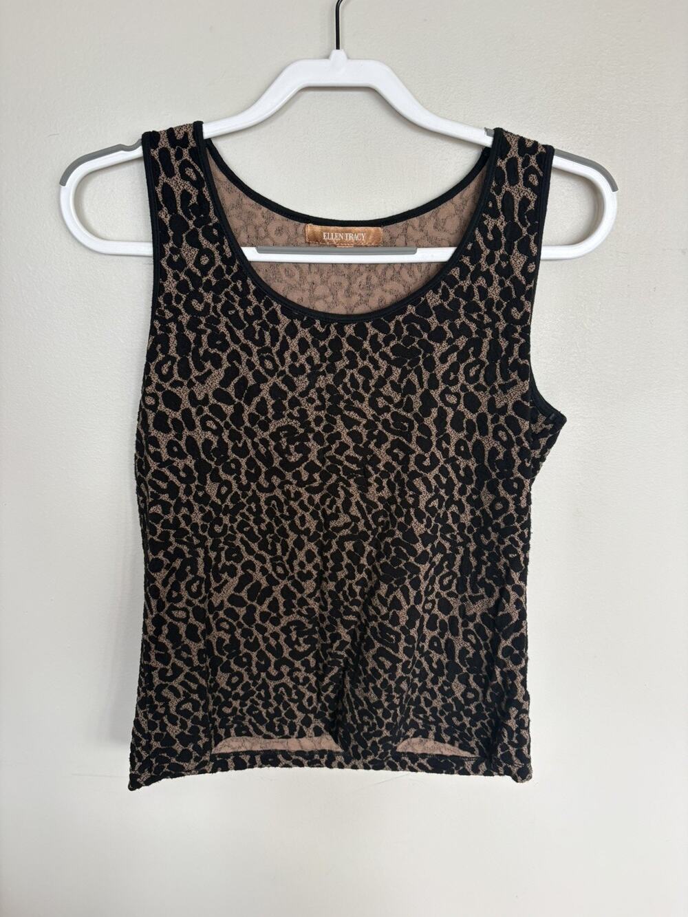 Ellen Tracy Cheetah Print Tank Top Women’s Size Medium Cute Casual